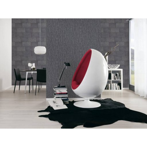 As-Creation Titanium 3, 38205-2 Vintage Texturált minta karcolt akcentekkel szürke antracit ezüst enyhe fény tapéta