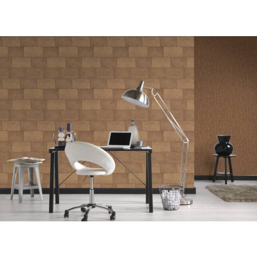 As-Creation Titanium 3, 38205-3 Vintage Texturált minta karcolt akcentekkel barna árnyalatok rézszín enyhe fény tapéta