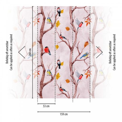 AS-Creation Metropolitan Stories the Wall 38230-1 Natur természeti megjelenítés fák és szines madarak falpanel