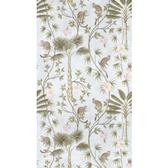   AS-Creation Metropolitan Stories the Wall 38231-1 Natur Trópusi dzsungel életkép majmokkal fehér zöld szürke rosé falpanel