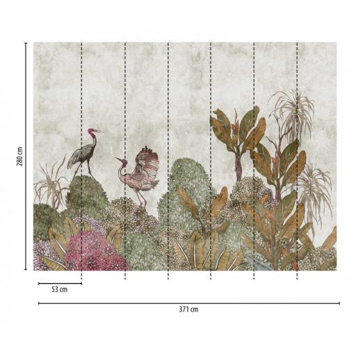 AS-Creation Metropolitan Stories the Wall 38234-1 Natur Gázlómadarak egzotikus környezetben szürke zöld szines falpanel