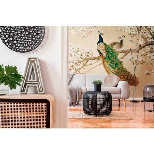 AS-Creation Metropolitan Stories the Wall 38236-1 Natur Cseresznyvirágzás díszes pávával bézs barna szines falpanel