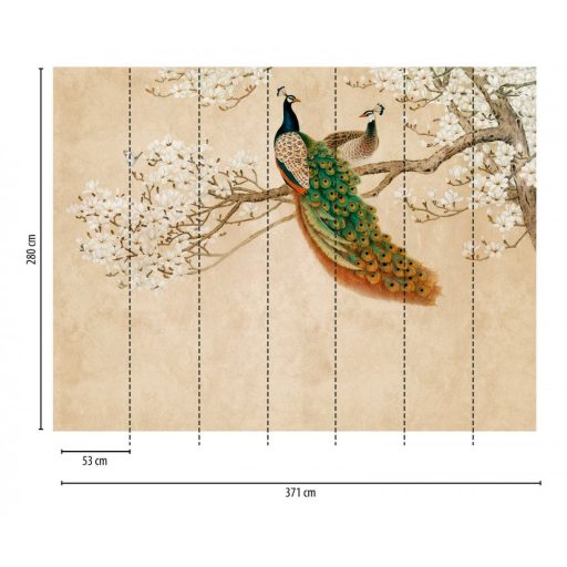 AS-Creation Metropolitan Stories the Wall 38236-1 Natur Cseresznyvirágzás díszes pávával bézs barna szines falpanel