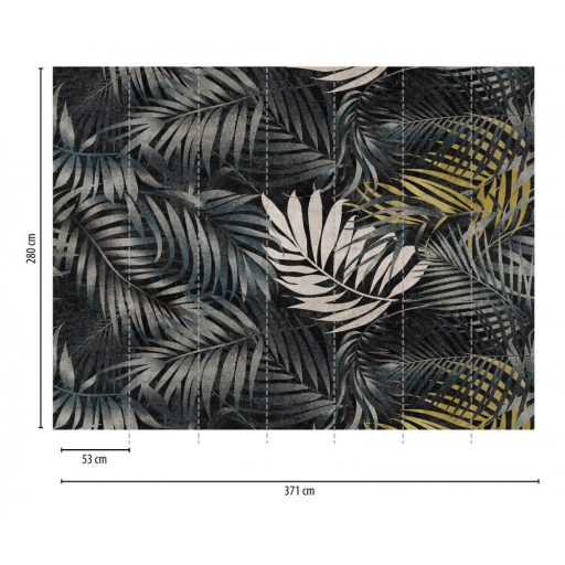 AS-Creation Metropolitan Stories the Wall 38238-1 Natur Nagyformátumú trópusi levelek kék fekete szines falpanel