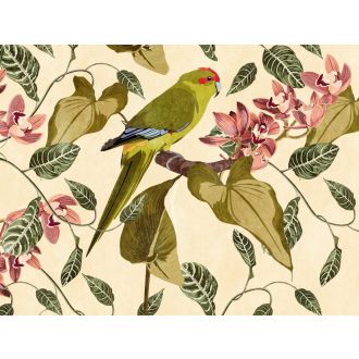   AS-Creation Metropolitan Stories the Wall 38244-1 Natur Trópusi óriás papagáj a "trónon" bézs zöld szines falpanel