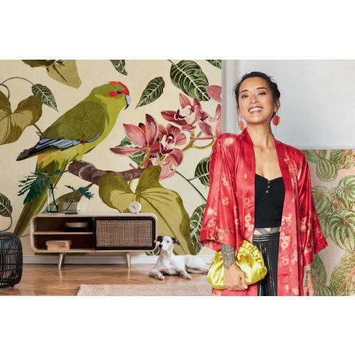 AS-Creation Metropolitan Stories the Wall 38244-1 Natur Trópusi óriás papagáj a "trónon" bézs zöld szines falpanel