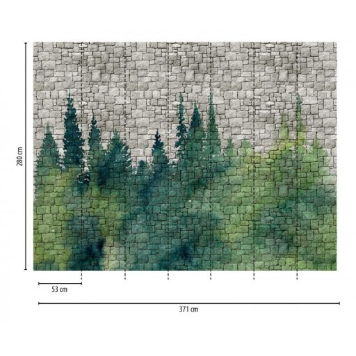 AS-Creation Metropolitan Stories the Wall 38245-1 Natur/Ipari design Kőfal növényi (erdő) festéssel szürke zöld kékeszöld falpanel