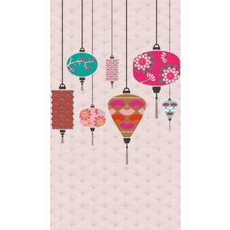   AS-Creation Metropolitan Stories the Wall 38248-1 Etno Tradicionális japán lampionok Art Deco háttérrel krém rózsaszín szines falpabel