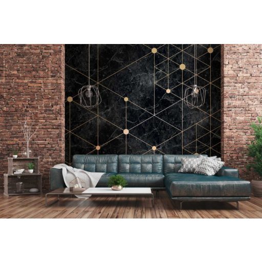 AS-Creation Metropolitan Stories the Wall 38260-1 Grafikus Térbeli geometriai mintával díszített márványfal szürke fekete roségold falpanel