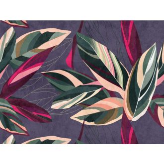   AS-Creation Metropolitan Stories the Wall 38272-1 Natur Szines festett trópusi levelek lila zöld szines falpanel