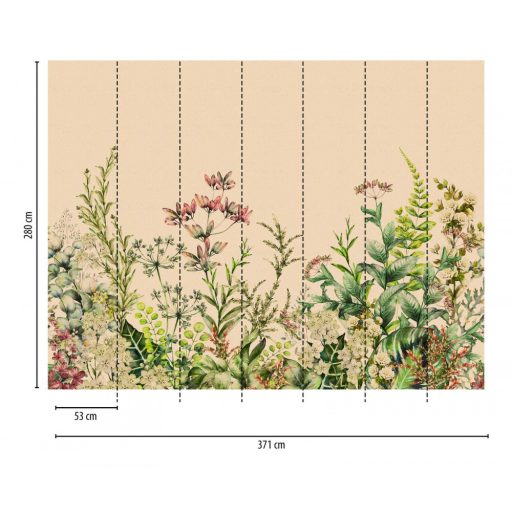 AS-Creation Metropolitan Stories the Wall 38277-1 Botanikus Könnyed növény (virág)kompozíció homokszín zöld szines falpanel