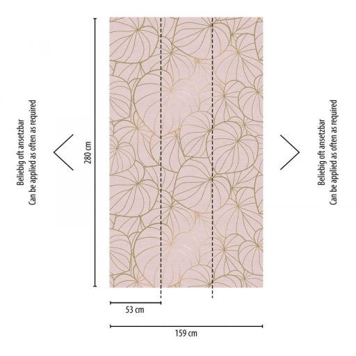 AS-Creation Metropolitan Stories the Wall 38280-1 Botanikus Sürü trópusi levelek grafikai bravúrja rózsaszín bézsarany falpanel