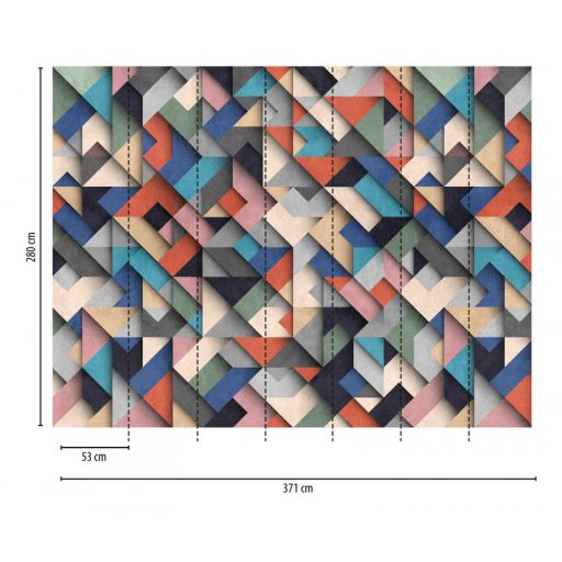 AS-Creation Metropolitan Stories the Wall 38287-1 Geometrikus grafikus 3D fal kötésben bézs narancs szines falpanel