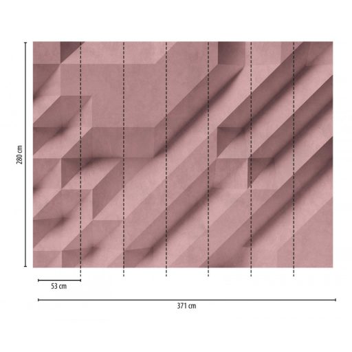 AS-Creation Metropolitan Stories the Wall 38289-1 Geometrikus grafikus térhatású nagyléptékű dekoráció bézs rózsaszín lila falpanel