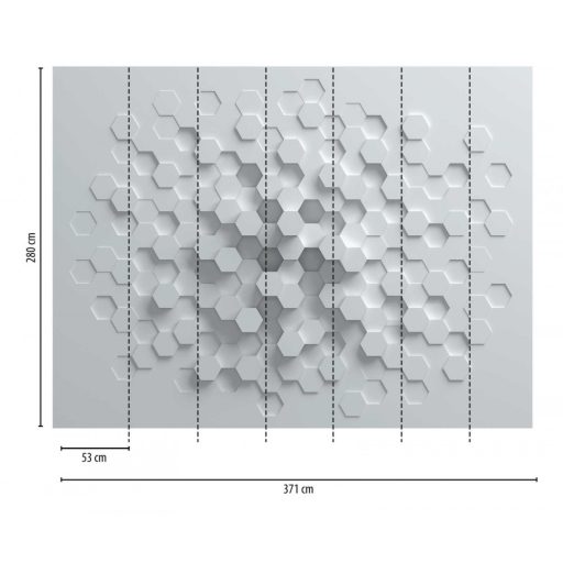 AS-Creation Metropolitan Stories the Wall 38290-1 Geometrikus grafikus térhatású hatszög kompozíció szürke fehér falpanel
