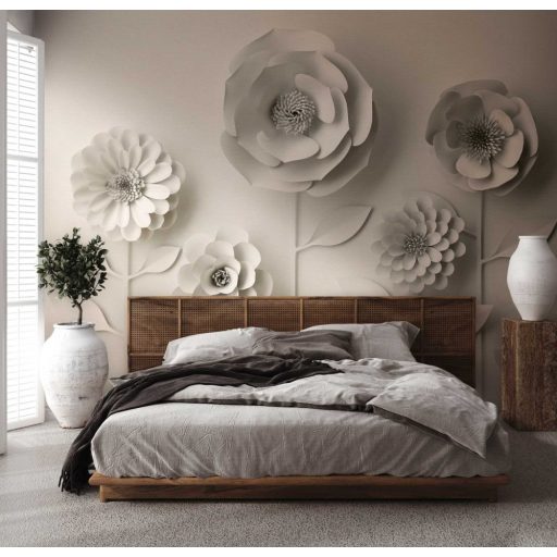 AS-Creation Metropolitan Stories the Wall 38293-1 Grafikus térhatású nagyléptékű virágkompozíció bézs krémfehér szürke falpanel