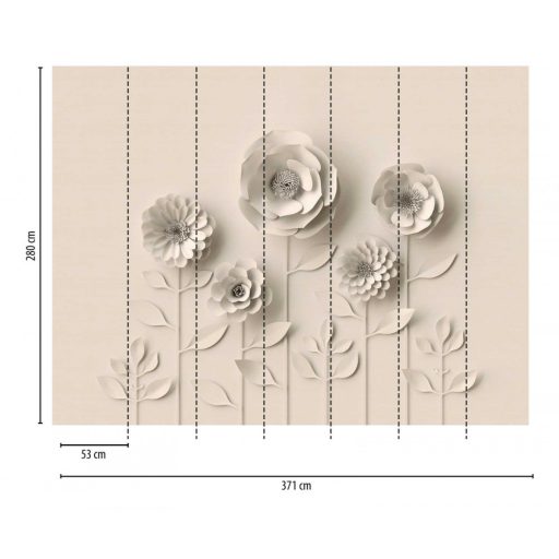AS-Creation Metropolitan Stories the Wall 38293-1 Grafikus térhatású nagyléptékű virágkompozíció bézs krémfehér szürke falpanel