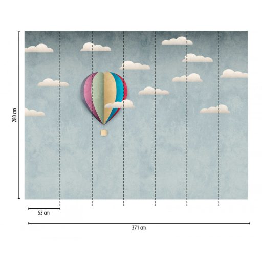 AS-Creation Metropolitan Srories the Wall 38301-1 Natur Gyerekszobai Hőlégballon felhők között kék szines falpanel