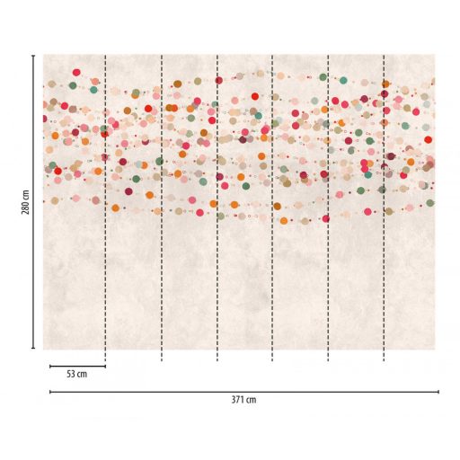 AS-Creation Metropolitan Srories the Wall 38305-1 Gyerekszobai Pontok pöttyök "láncra verve" bézs piros szines falpanel