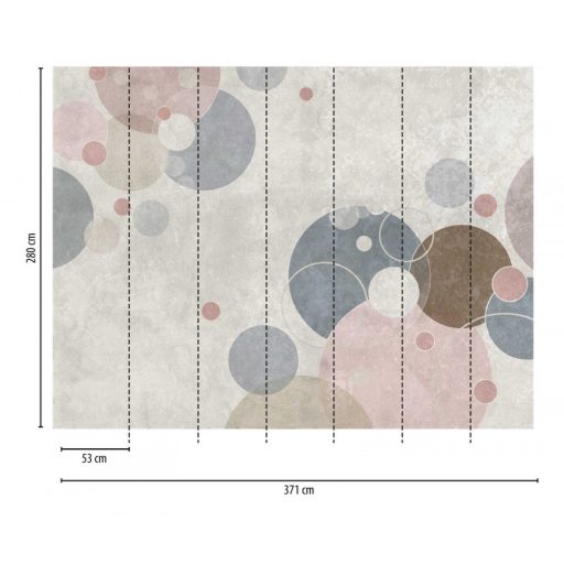 AS-Creation Metropolitan Srories the Wall 38307-1 Gyerekszobai is változatos szines körök szürkésbézs rózsaszín szines falpanel
