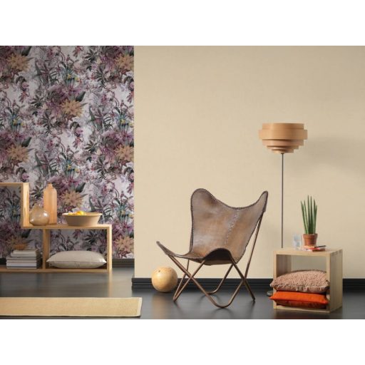 As-Creation Dream Flowery 3836-17 Eco Natural Egyszínű bézs/sárgásbézs tapéta