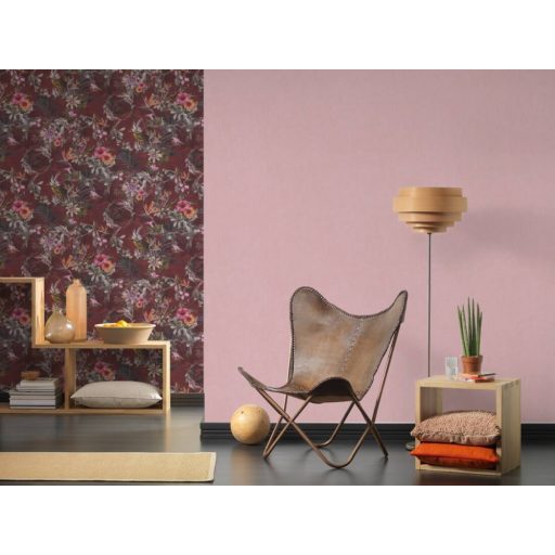 As-Creation Dream Flowery 3836-62 Eco Natural Egyszínű rózsaszín tapéta
