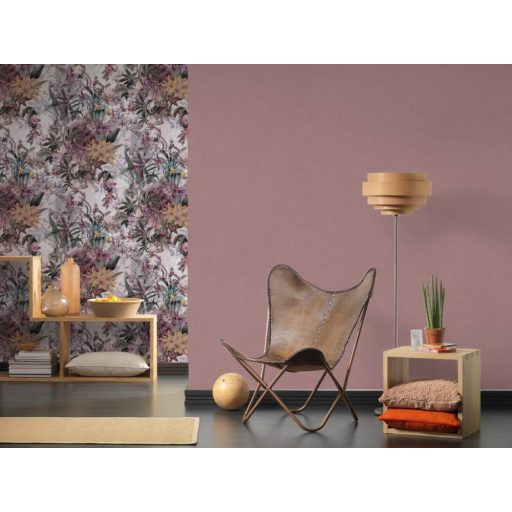 As-Creation Dream Flowery 3837-30 Eco Natural Egyszínű eperszín tapéta
