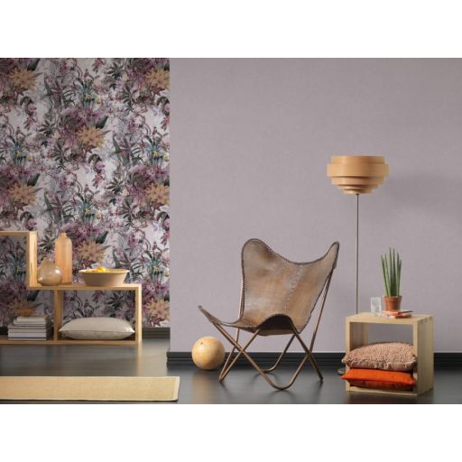 As-Creation Dream Flowery 3837-54 Eco Natural Egyszínű szürke tapéta