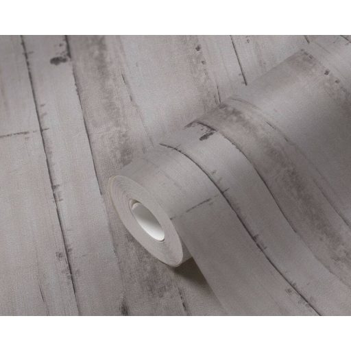 Kopottas megjelenésű Shabby deszka mintázat szürke sötétszürke és fekete tónus tapéta