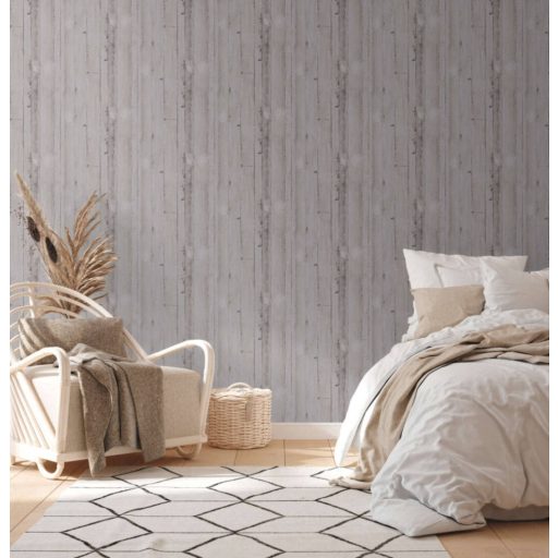 Kopottas megjelenésű Shabby deszka mintázat szürke sötétszürke és fekete tónus tapéta