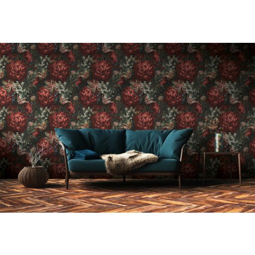 Most virágzik igazán! - Pompás virágmotívum intenzív szinezés antracit rózsaszín lila sárga bordópiros tapéta