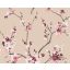 Finom rajzolatú virágzó ágak bézs rózsaszín fehér lila és fekete tónus tapéta