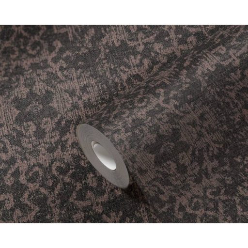 Végre Afrika! - Kézműves etno minta fekete rózsaszín és roségold tónus finom mintafény tapéta