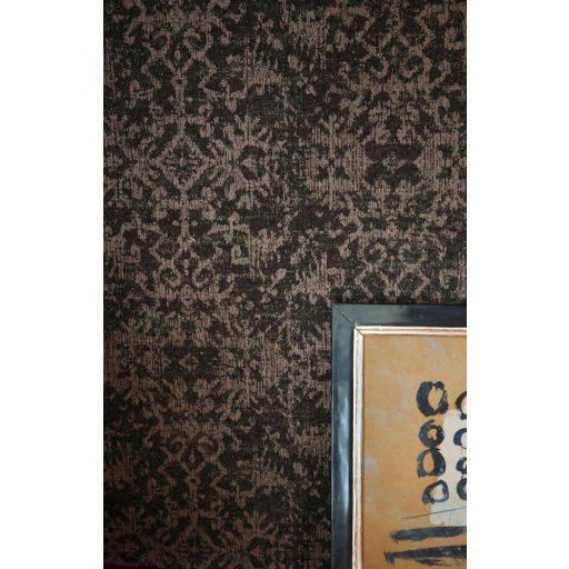 Végre Afrika! - Kézműves etno minta fekete rózsaszín és roségold tónus finom mintafény tapéta