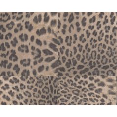   Vadító leopárdbőr minta négyzetekbe rendezve bézs barna és sötétszürke tónus finom mintafény tapéta