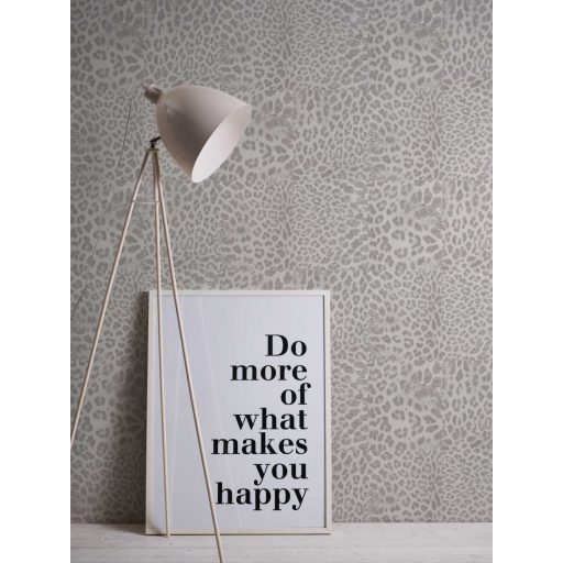 Vadító leopárdbőr minta négyzetekbe rendezve fehér szürkésfehér szürke és ezüst tónus finom mintafény tapéta