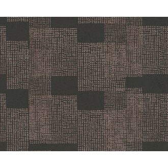   Urbánus Afrika : Fokváros - pontokkal kialakított geometrikus minta fekete és roségold tónus fémes hatás tapéta