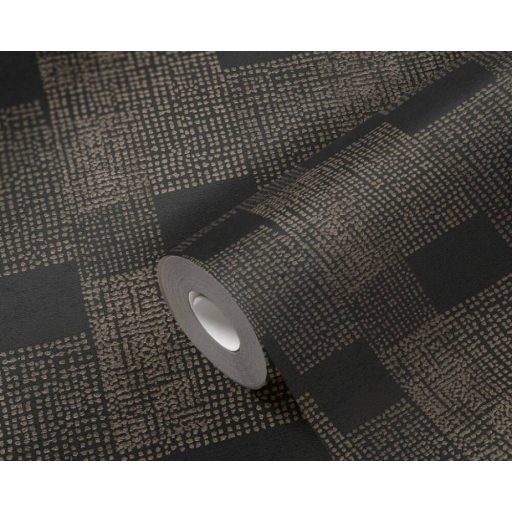 Urbánus Afrika : Fokváros - pontokkal kialakított geometrikus minta fekete és arany tónus fémes hatás tapéta