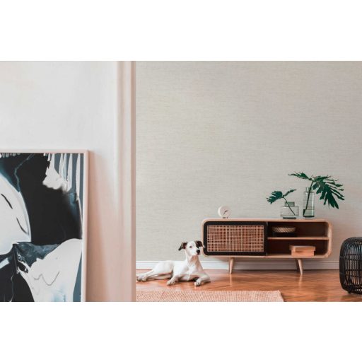 Természetes afrikai szőtt háncsminta krém és bézs/világosbarna tónus tapéta