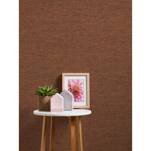 Természetes afrikai szőtt háncsminta narancs terrakotta vörösesbarna és fekete tónus tapéta