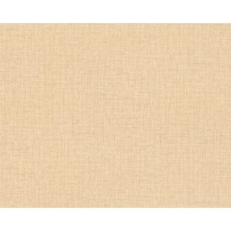   Strukturált textilhatású minta sárgásbézs és barna tónus tapéta