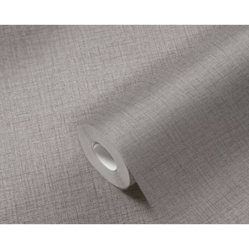 Strukturált textilhatású minta szürke és sötétbarna tónus tapéta