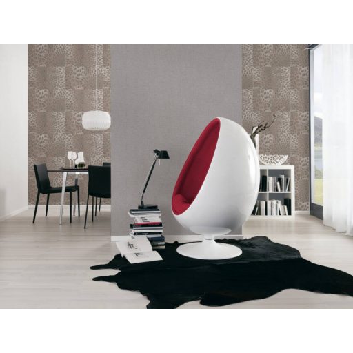 Strukturált textilhatású minta szürke és sötétbarna tónus tapéta