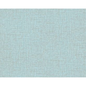   Strukturált textilhatású minta zöldeskék(türkiz) és barna tónus tapéta