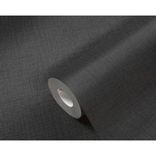 Strukturált textilhatású minta sötétszürke/antracit és fekete tónus tapéta