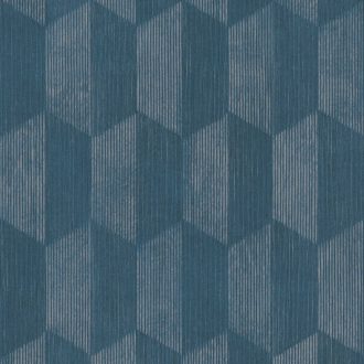   Nyújtott trapéz és hatszögek geometrikus minta kék/zöldeskék tónusok arany fémes hatás tapéta