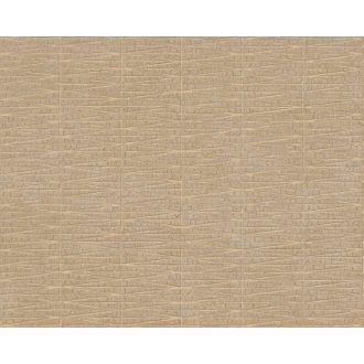   Sávokba rendezett ötletes grafikai vonalminta bézs és barna tónus arany fényes mintafelület tapéta