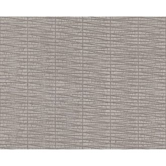   Sávokba rendezett ötletes grafikai vonalminta szürke és grafit tónus ezüst fényes mintafelület tapéta