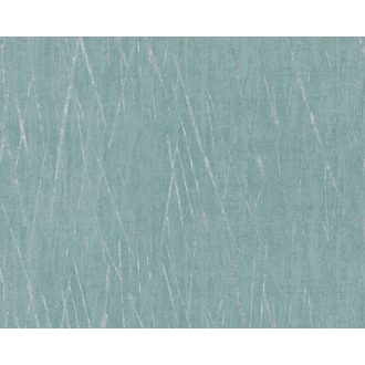   Karcolt hatású grafikai struktúrminta kék/zöldeskék tónus ezüst fémes hatás tapéta