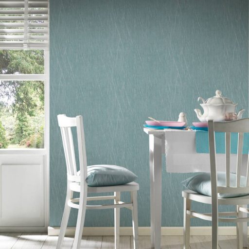 Karcolt hatású grafikai struktúrminta kék/zöldeskék tónus ezüst fémes hatás tapéta